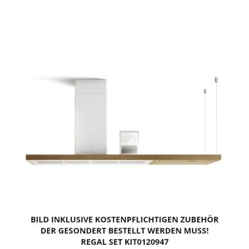 Elica BIO ISLAND WH/A/120x58 ROVERE - Inselhaube, Weiss/Eichenholz, Umluft/Abluft, 120 cm